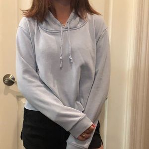 Blue crop top hoodie